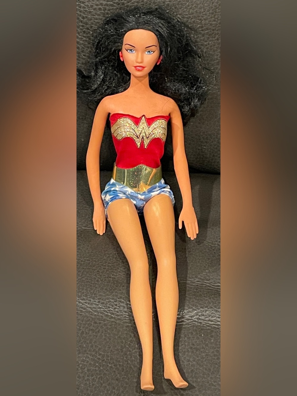 Mattel Wonder Woman Doll Red Top with Gold Belt and Blue Shorts